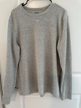 Sonoma Gray Waffle Knit Crewneck Top